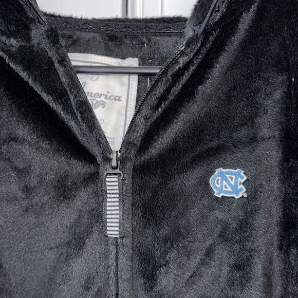 Black SUPER SOFT Hooded UNC North Carolina Tar Heels Full Zipper Fleece Jacket - Picture 2 of 4